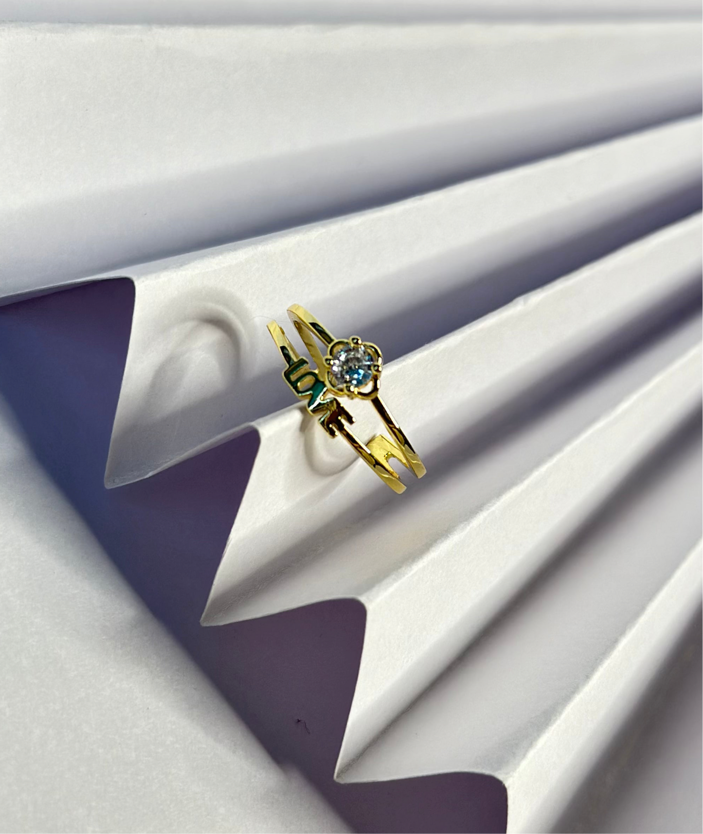 Elegant Gold-Plated Love Ring