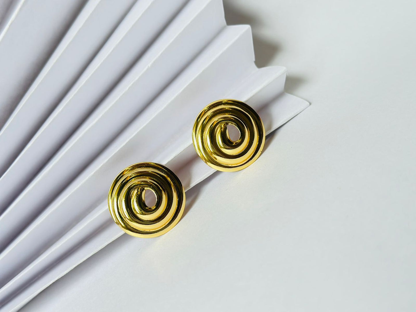 Golden Petal Shell Earrings