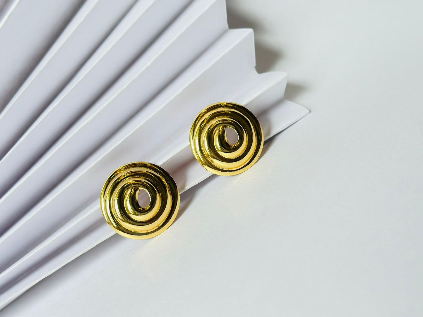 Golden Petal Shell Earrings