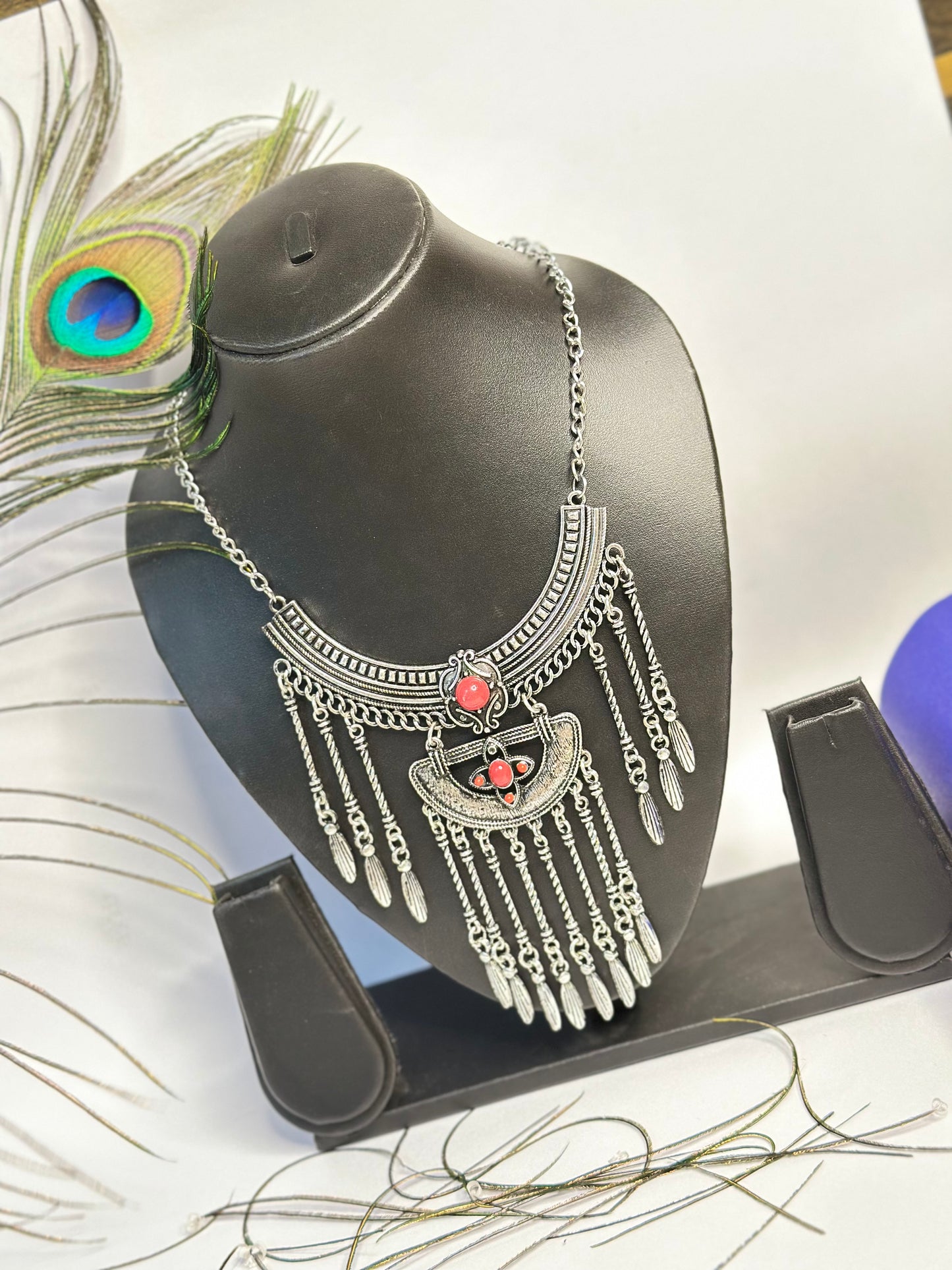 Oxidised Silver Statement Necklace