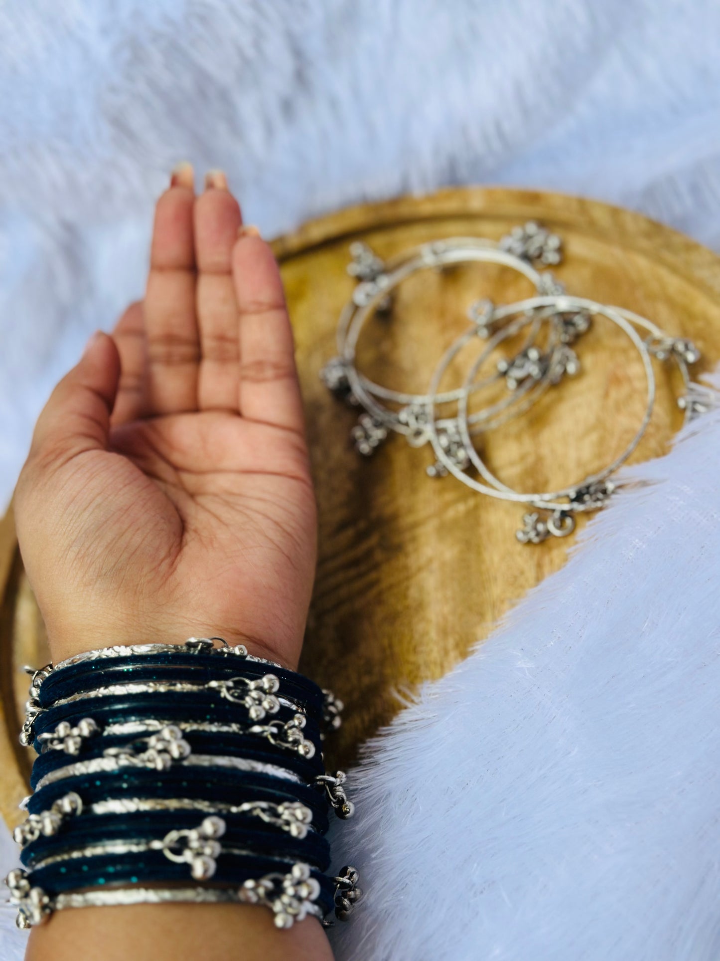 Antique Silver Ghungroo Bangles