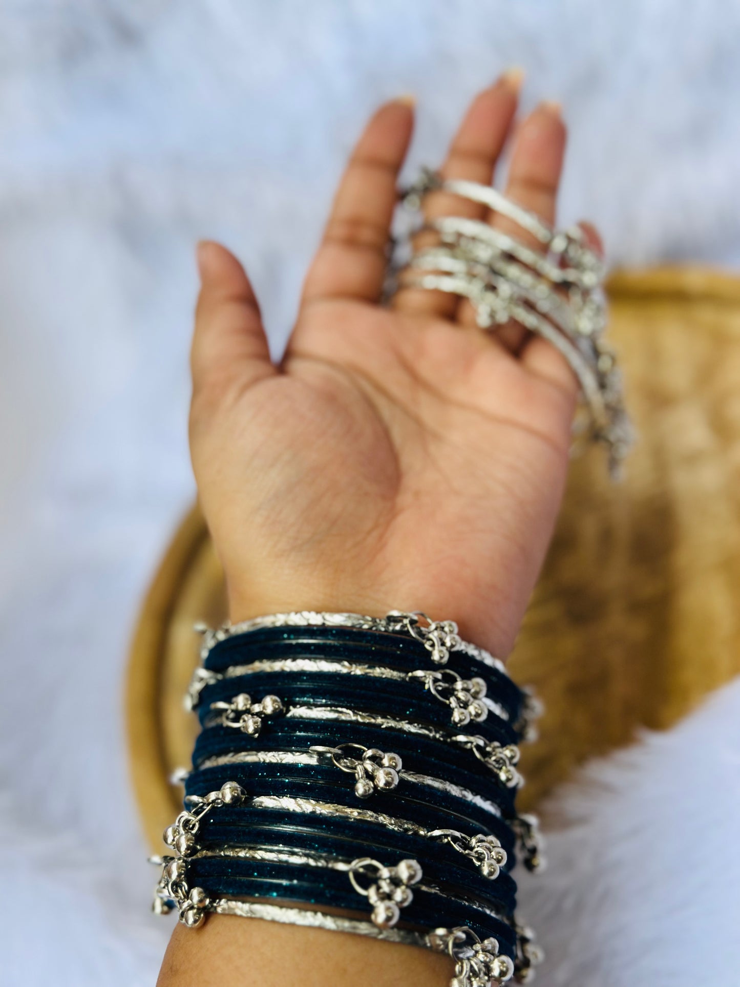 Antique Silver Ghungroo Bangles
