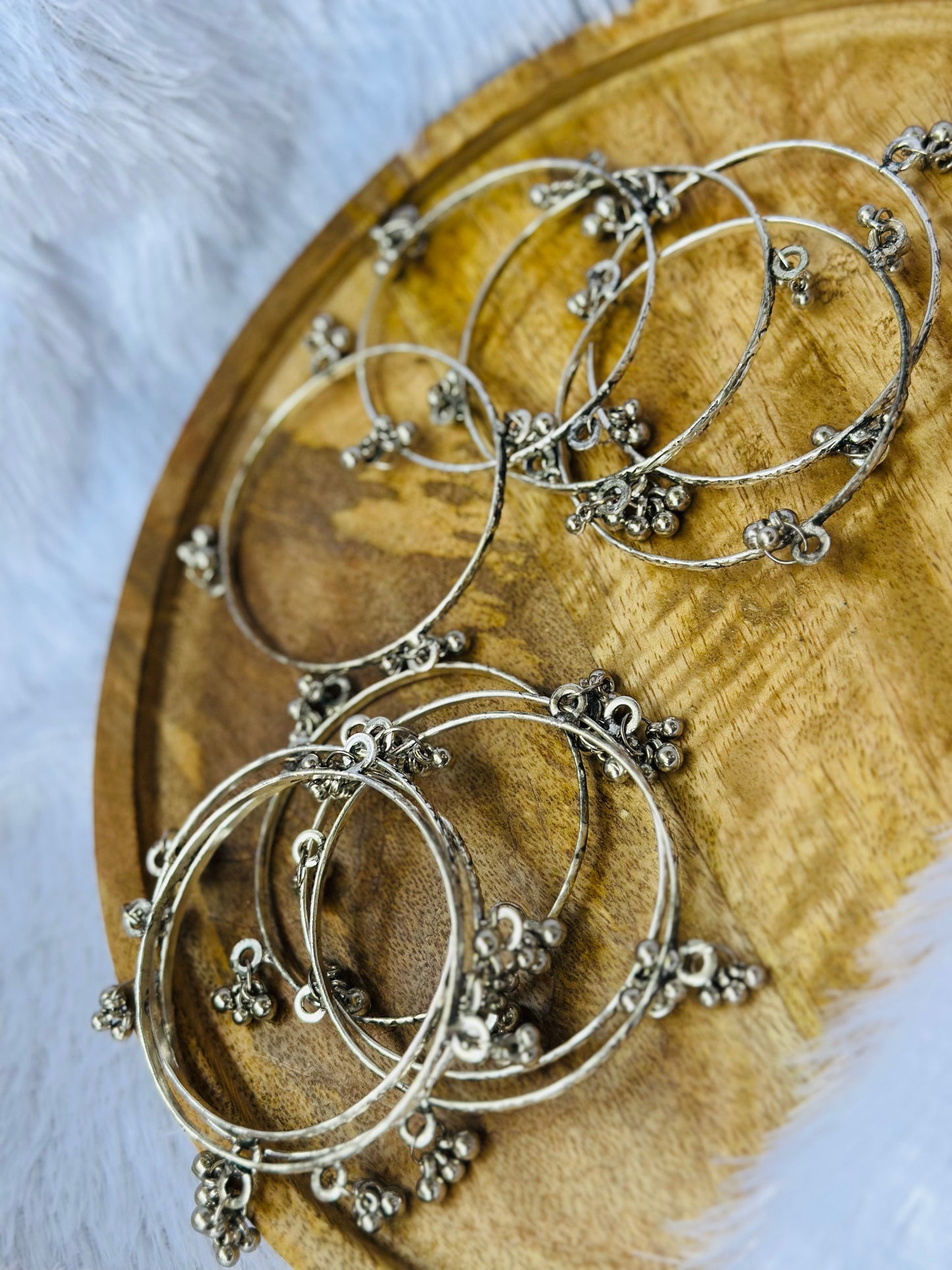 Antique Silver Ghungroo Bangles