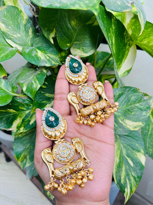 Royal Peacock Drop Earrings