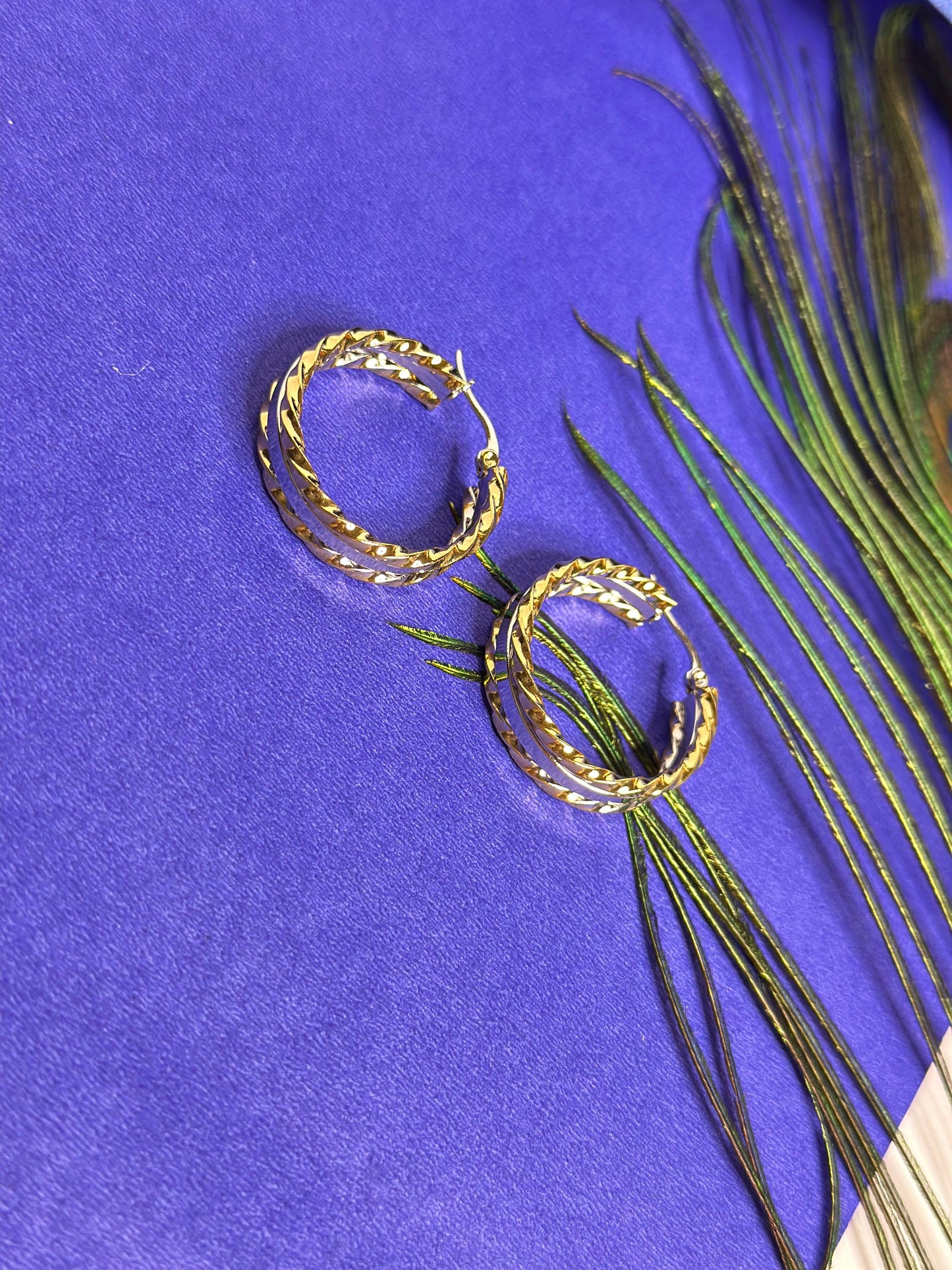 Golden Twist Hoop Earrings