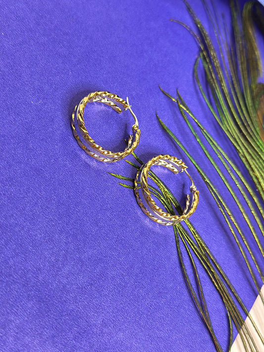 Golden Twist Hoop Earrings