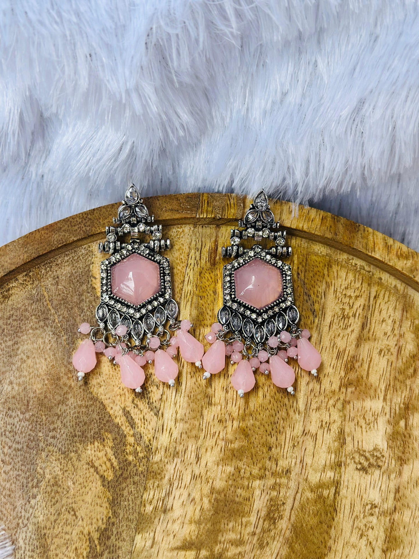 Rose Quartz Antique Earrings