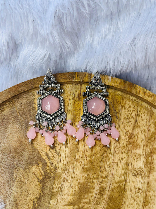 Rose Quartz Antique Earrings
