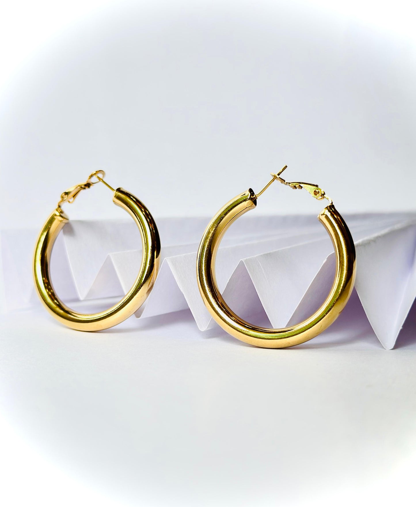 Classic Polished Gold-Tone Hoop Earrings
