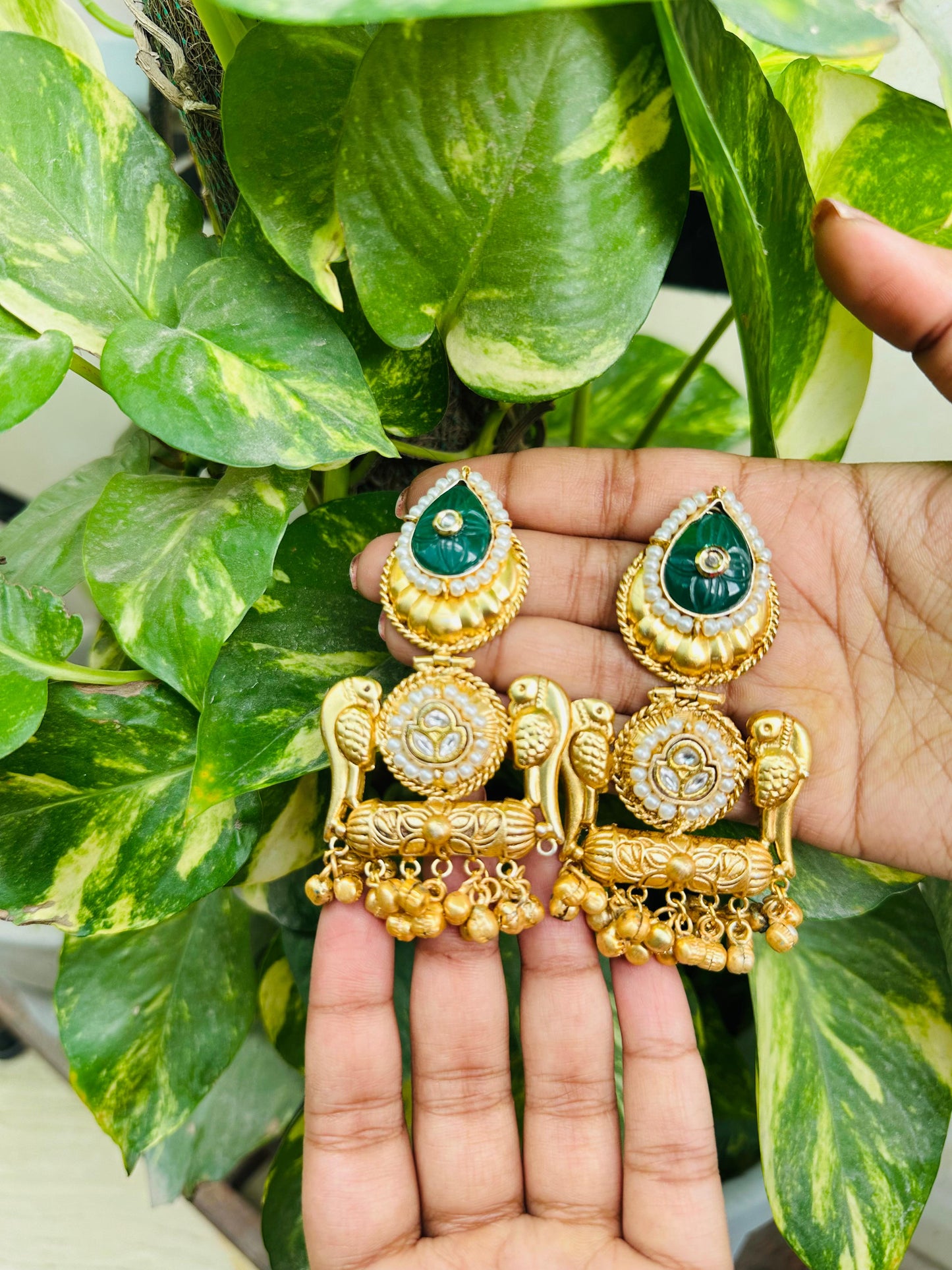 Royal Peacock Drop Earrings