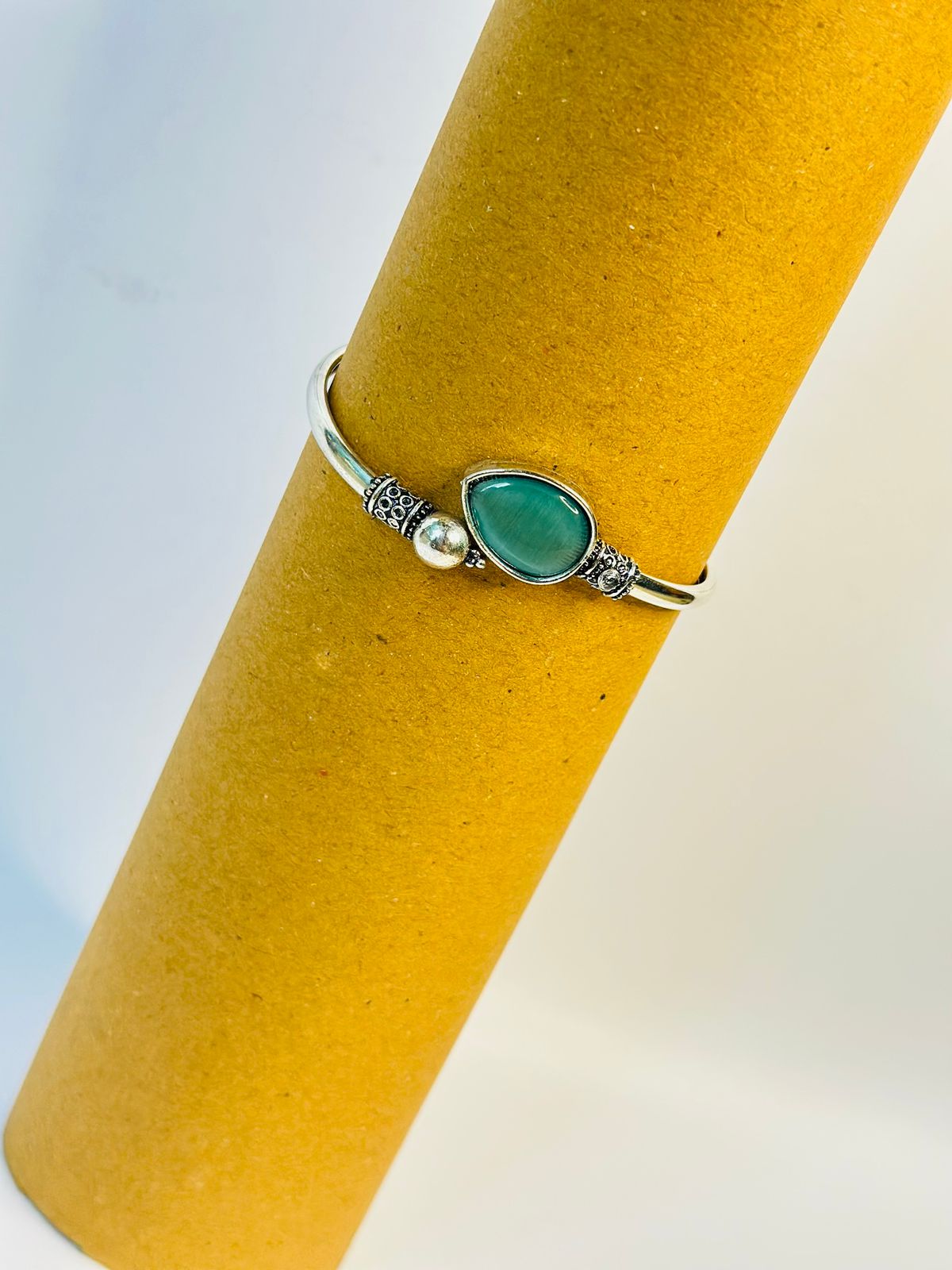 Aqua Glow Sterling Silver Bracelet