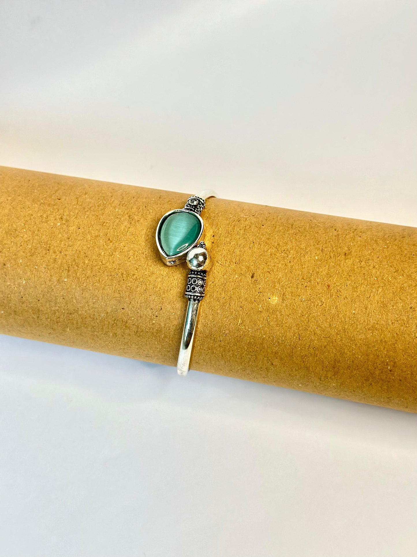 Aqua Glow Sterling Silver Bracelet