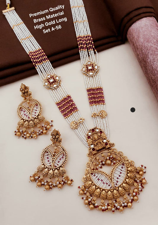 Gold Long Necklace Set
