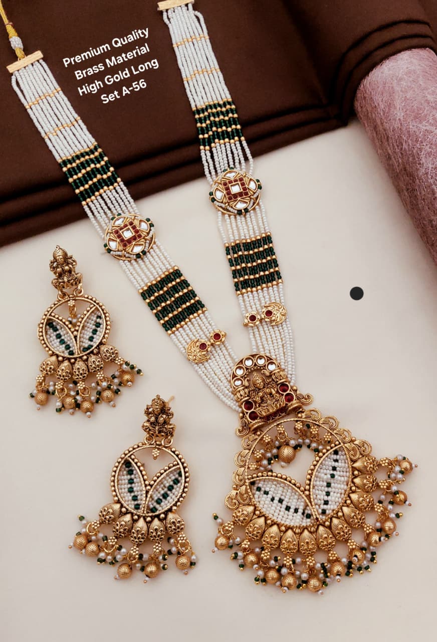 Gold Long Necklace Set