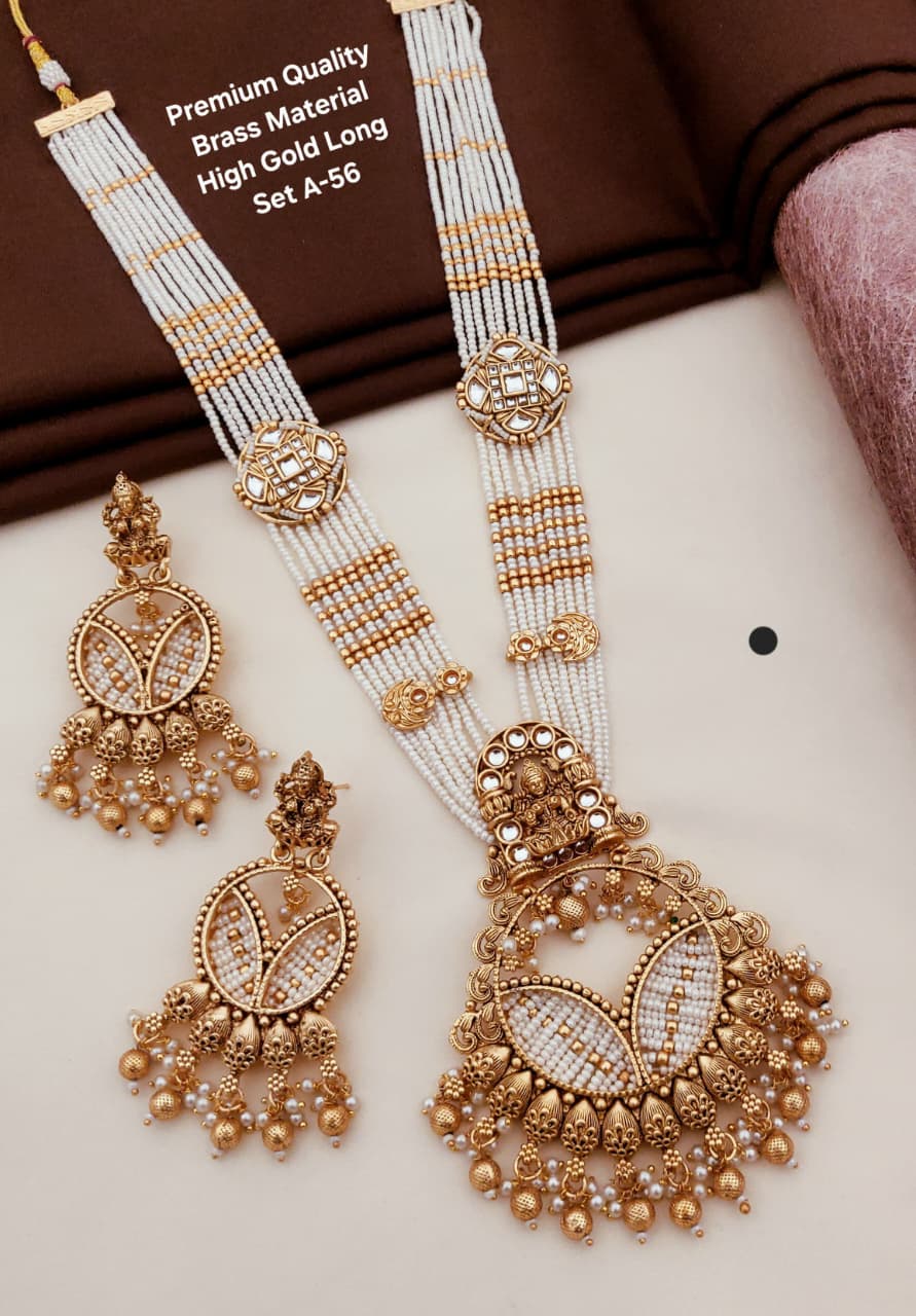Gold Long Necklace Set