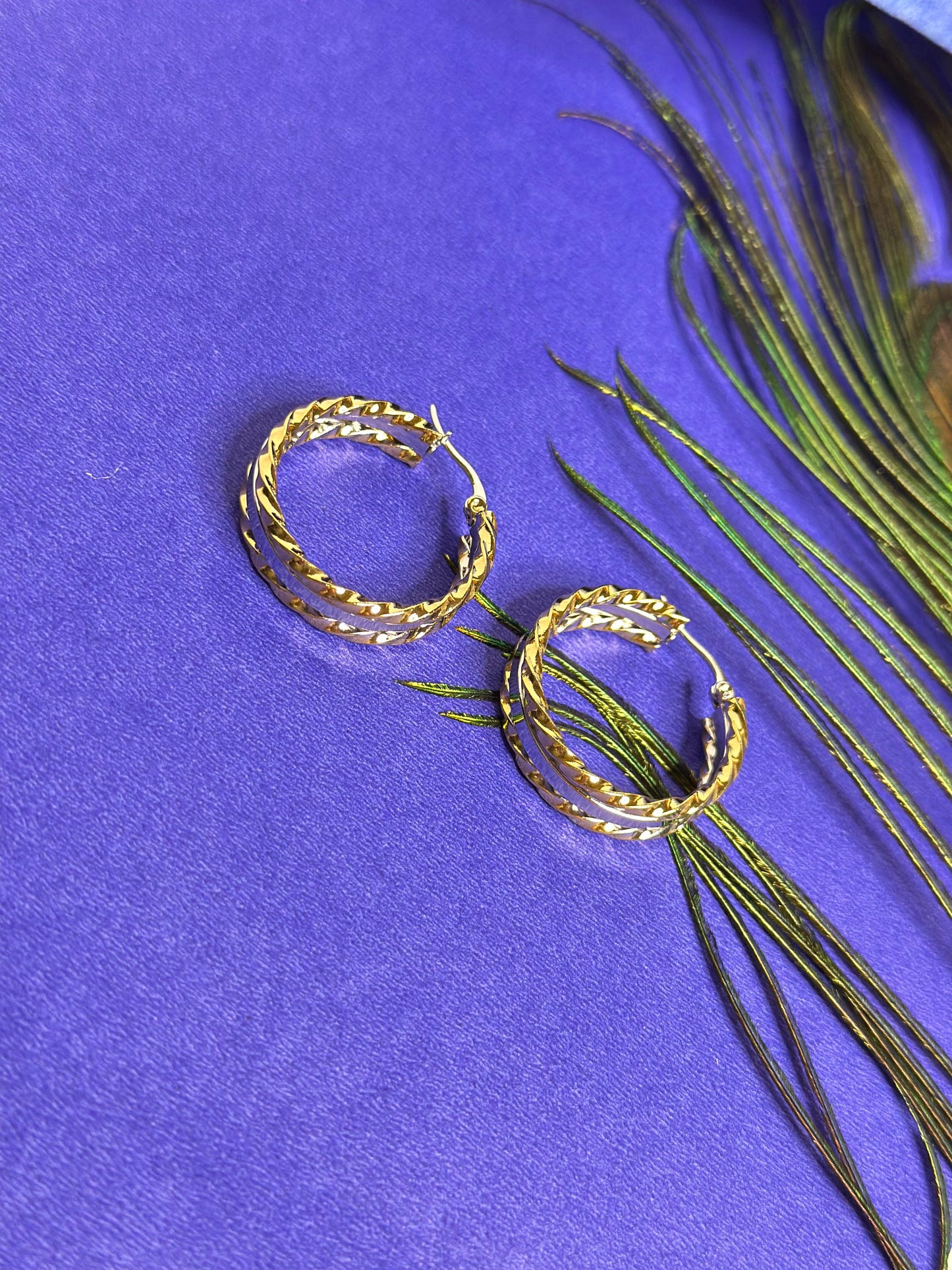 Golden Twist Hoop Earrings
