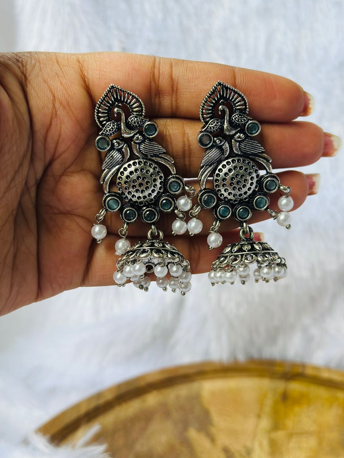 Oxidised Drop Earrings