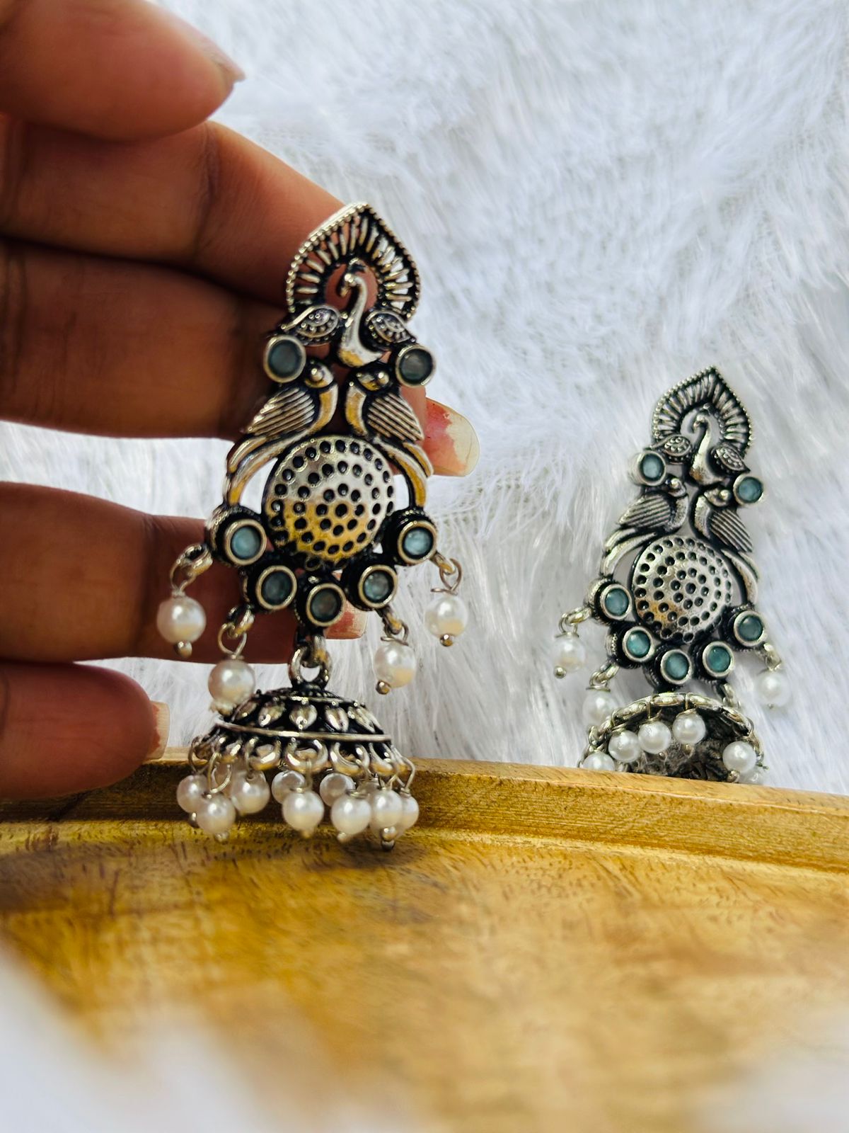 Oxidised Drop Earrings